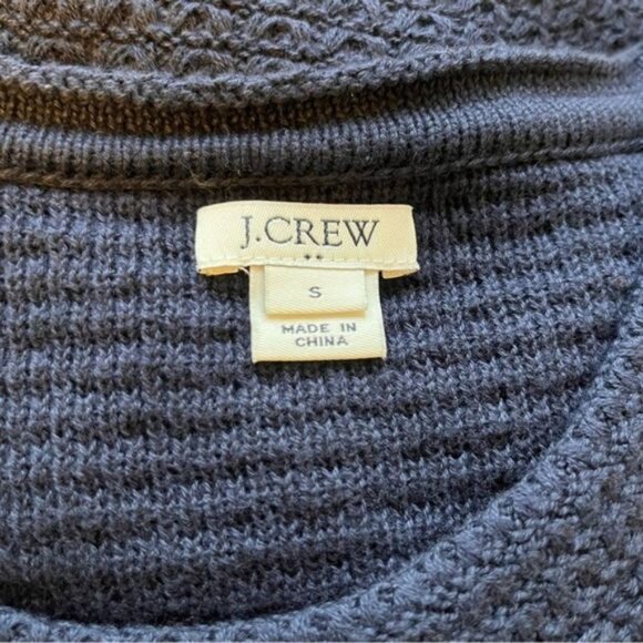 J. Crew Crochet Fringe Boho Long Sleeve Navy Sweater Size Small - Picture 7 of 10